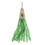 An 18ct gold tsavorite garnet and brilliant-cut diamond 'The London Collection' pendant,