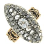 A rose and old-cut diamond dress ring.Principal old-cut diamond weight 0.35ct,