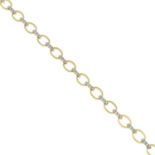 An 18ct gold brilliant-cut diamond curb-link necklace.