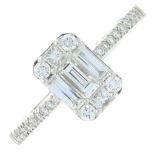 An 18ct gold vari-cut diamond dress ring.Total diamond weight 0.72ct,