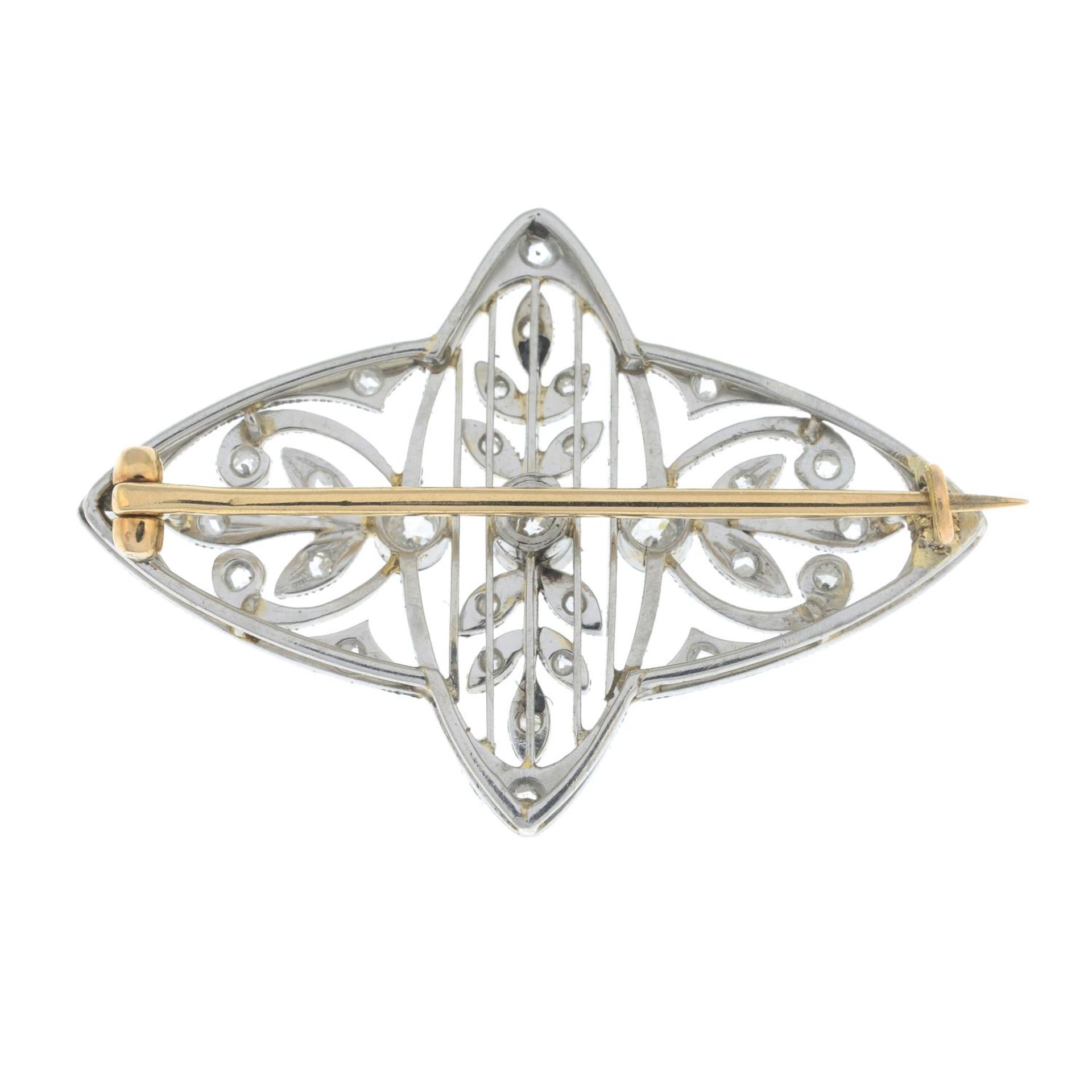 An early 20th century Belle Époque old-cut diamond brooch.Estimated total old-cut diamond weight - Image 2 of 2