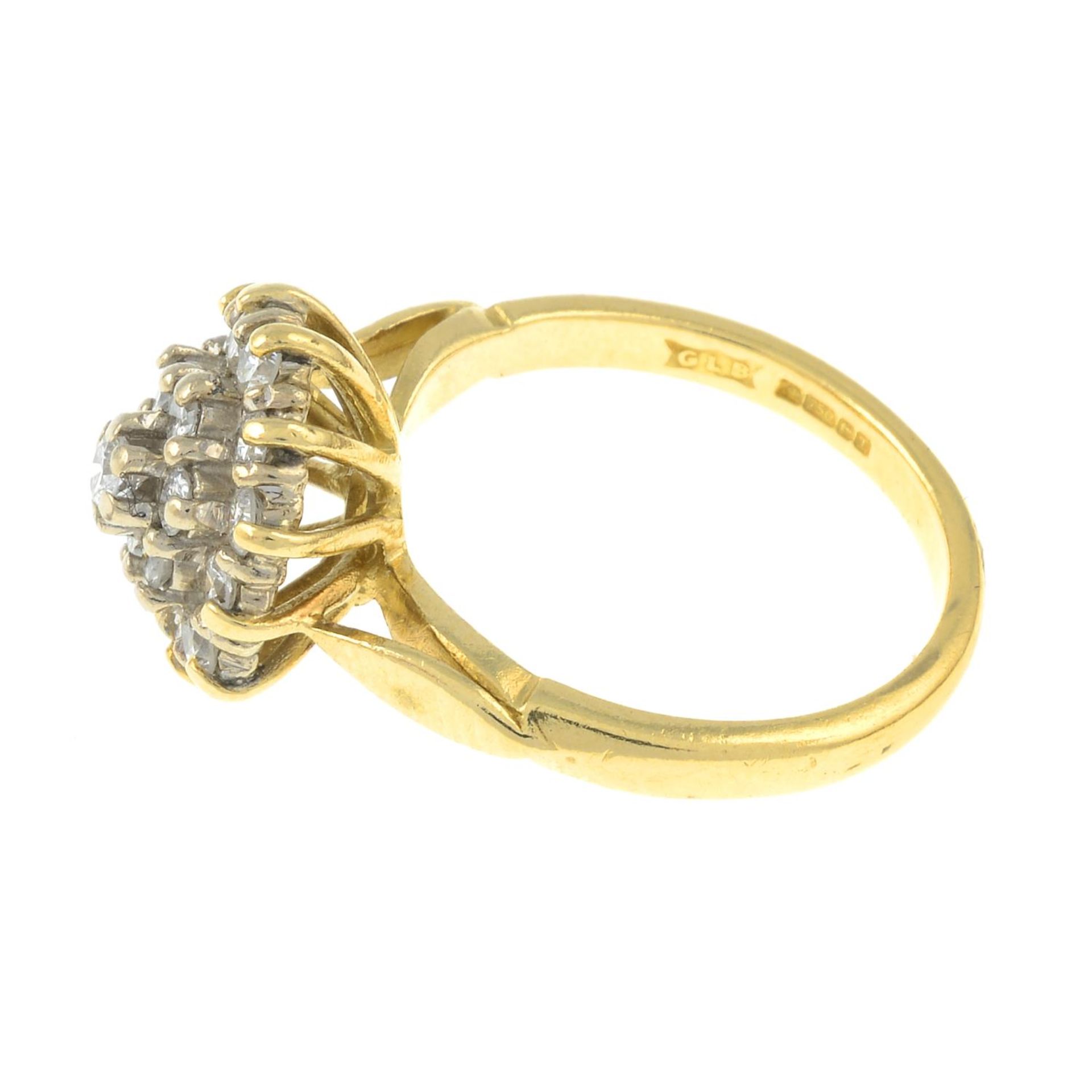 An 18ct gold brilliant-cut diamond cluster ring.Estimated total diamond weight 0.80ct.Hallmarks for - Image 2 of 3