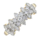A 9ct gold brilliant-cut diamond cluster ring.Estimated total diamond weight 1ct,
