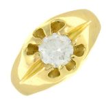 A gentleman's 18ct gold brilliant-cut diamond single-stone ring.Diamond weight 1.25cts,