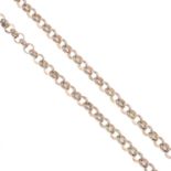 A belcher-link longuard chain, with lobster clasp.