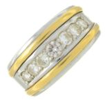 An 18ct bi-colour gold brilliant-cut diamond seven-stone ring.