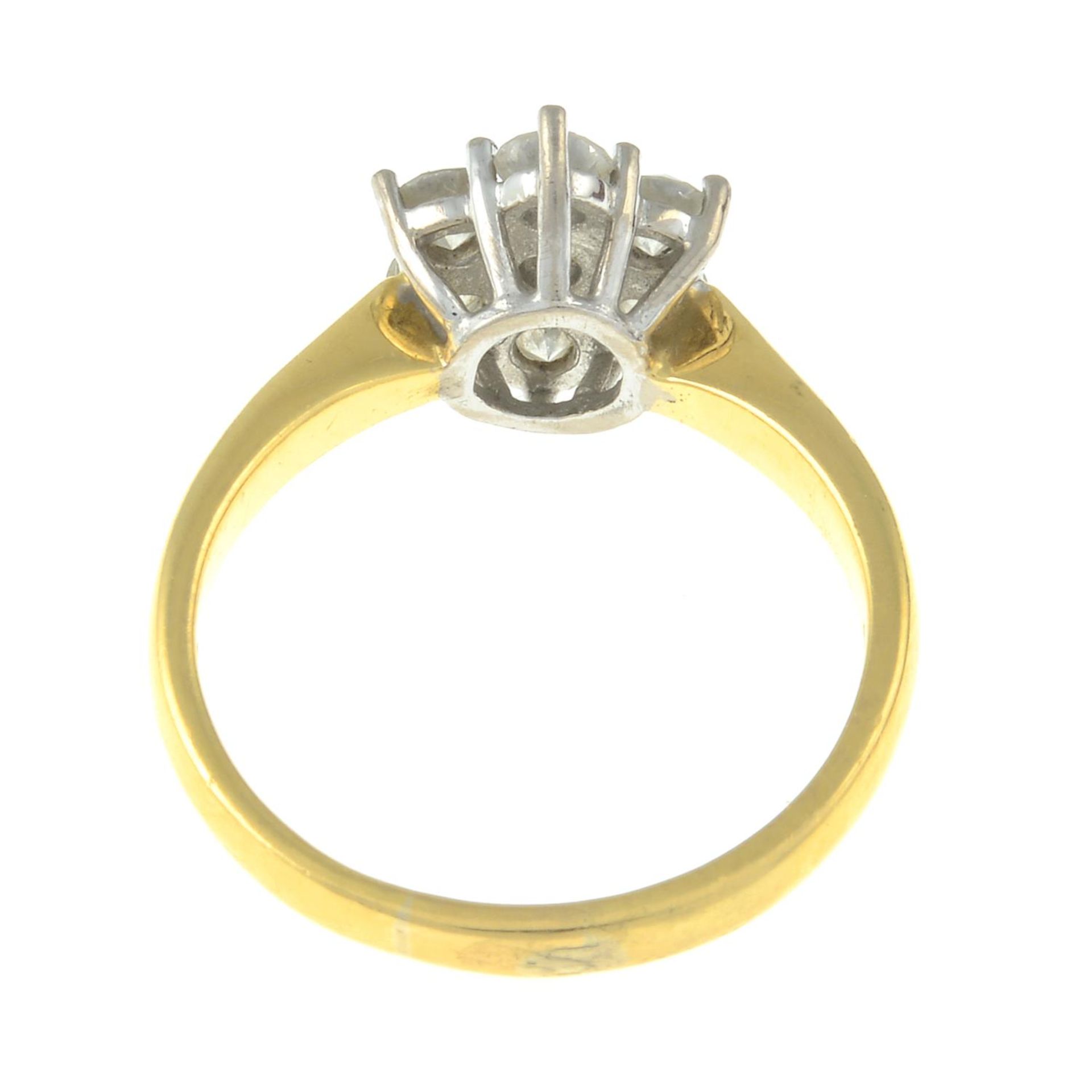 An 18ct gold brilliant-cut diamond floral cluster ring. - Image 3 of 3
