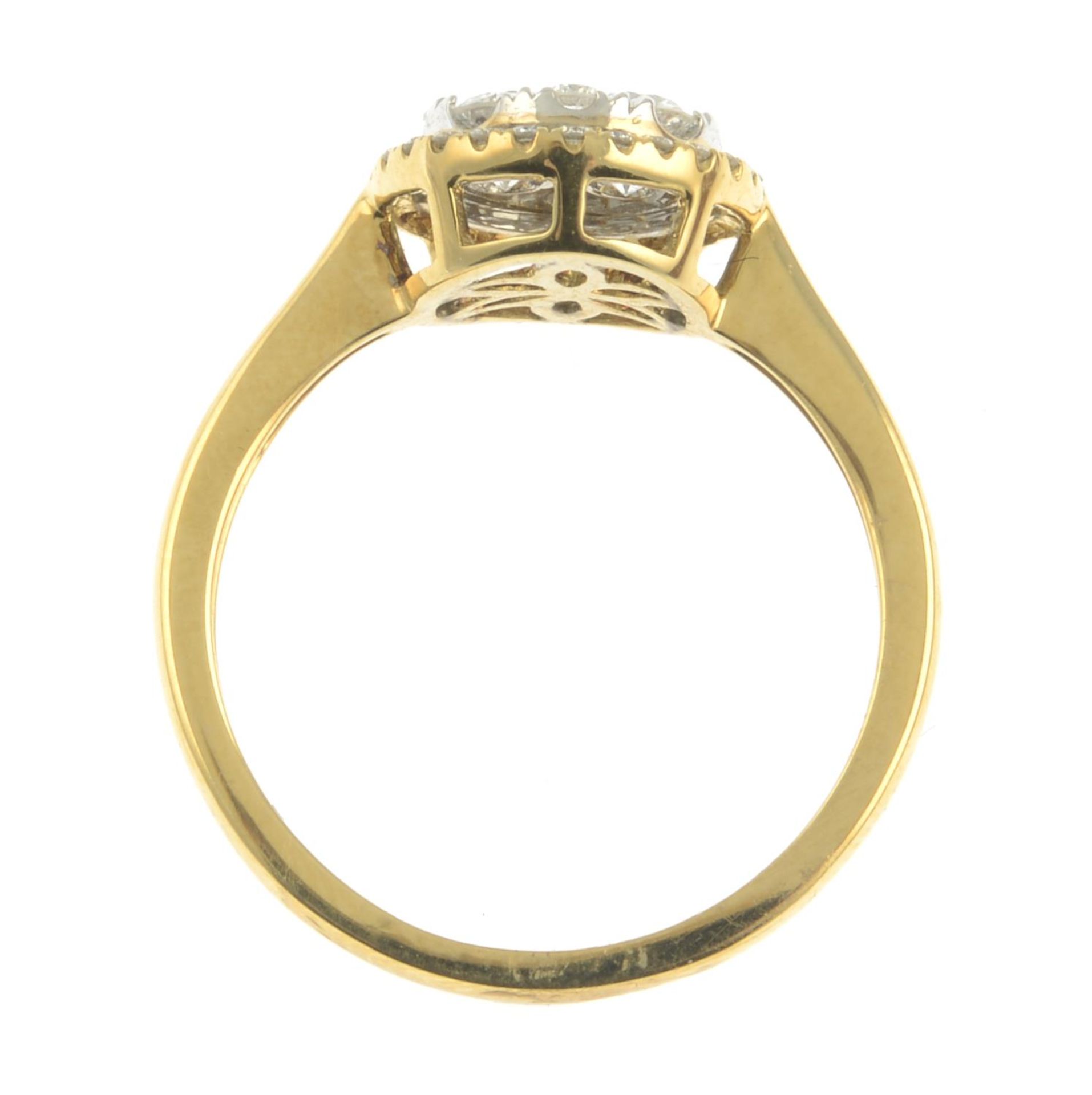 An 18ct gold brilliant-cut diamond cluster ring.Total diamond weight 0.72ct.Hallmarks for - Image 4 of 4