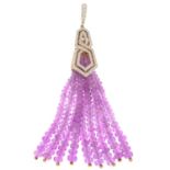 An 18ct gold pink sapphire and brilliant-cut diamond 'The London Collection' tassel