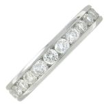 An 18ct gold brilliant-cut diamond half eternity ring.