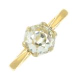 An 18ct gold old-cut diamond single-stone ring.With report 20023754,