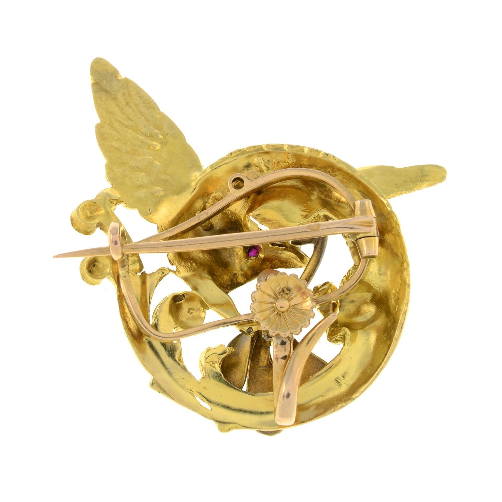 A winged serpent brooch, - Image 2 of 2