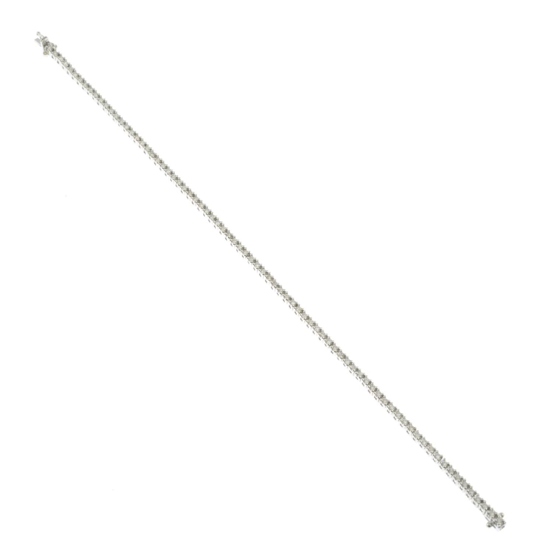 A 9ct gold brilliant-cut diamond line bracelet.Total diamond weight 1ct, - Image 2 of 3