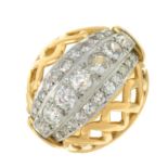 A vari-cut diamond dress ring.Estimated total diamond weight 1.30cts,