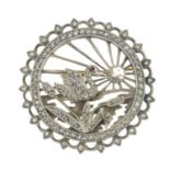 An early 20th century silver rose-cut diamond brooch,