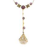 An early 20th century 9ct gold garnet,