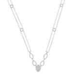 An 18ct gold brilliant-cut diamond necklace.Estimated total diamond weight 0.75ct.