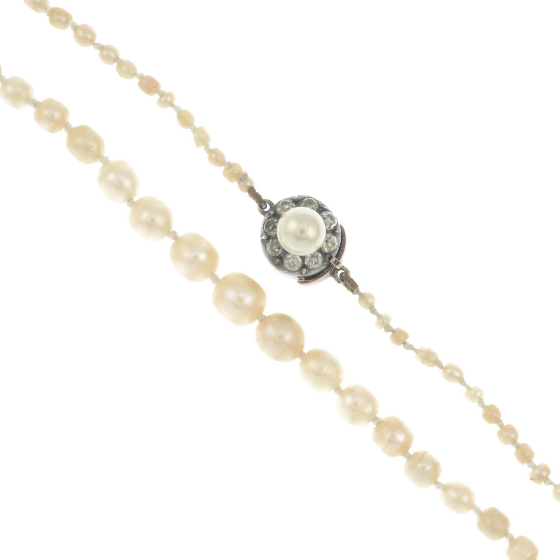 A graduated natural saltwater and freshwater pearl necklace,