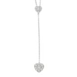 A brilliant-cut diamond heart drop pendant,