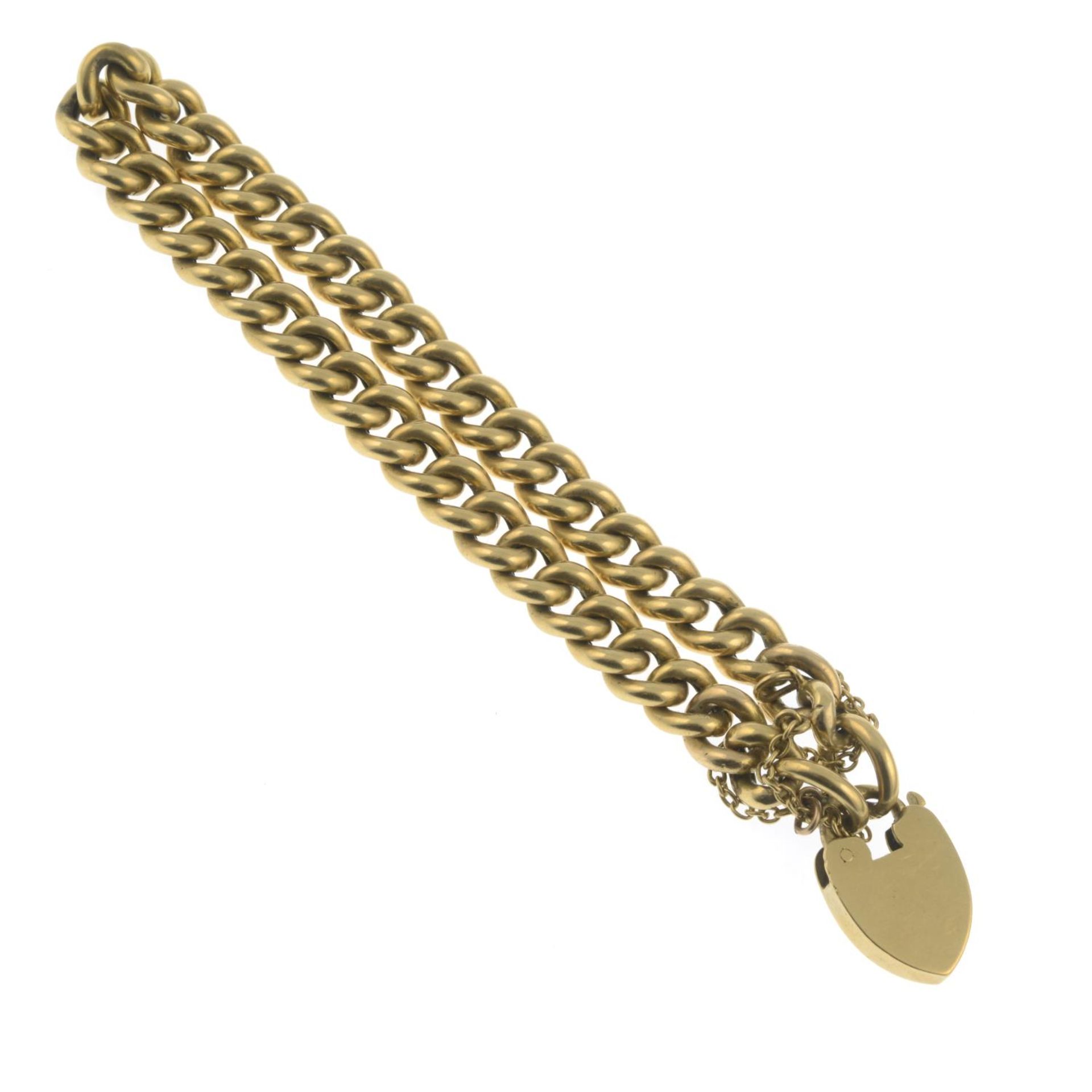 An early 20th century 18ct gold curb-link bracelet, - Image 2 of 2