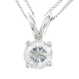 A 14ct brilliant-cut diamond single-stone pendant,