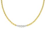 An 18ct gold brilliant-cut diamond necklace.Estimated total diamond weight 0.60ct,