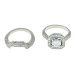 A brilliant-cut diamond dress ring,