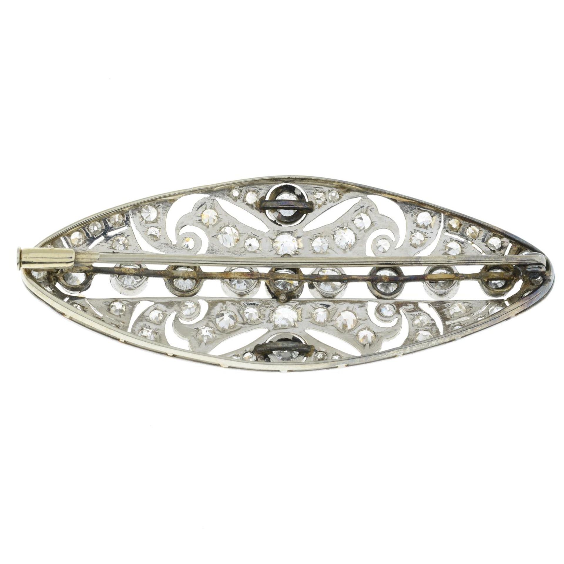 An early 20th century old-cut diamond brooch.Estimated total diamond weight 3.50cts, - Image 2 of 3