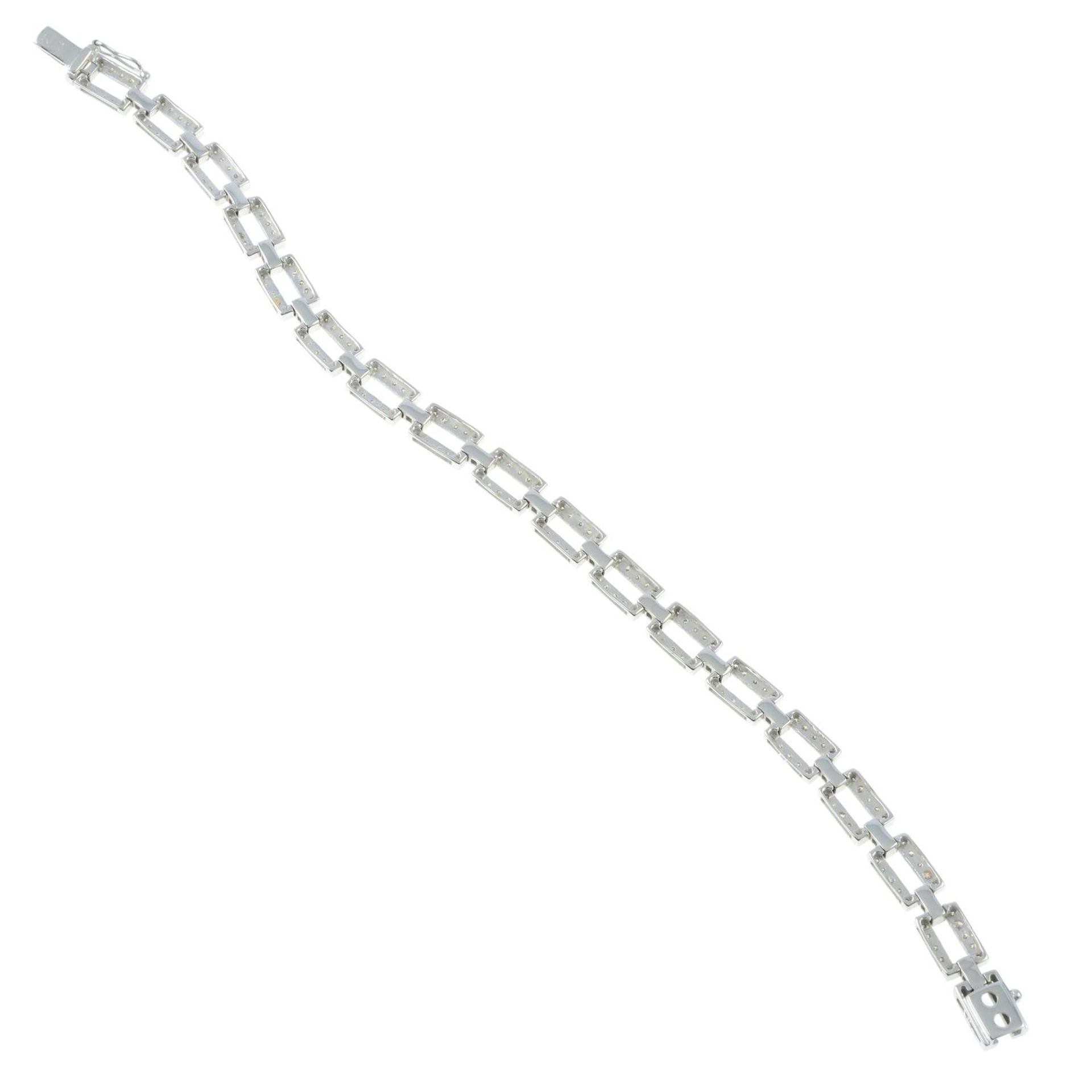 An 18ct gold single-cut diamond link bracelet. - Image 3 of 3