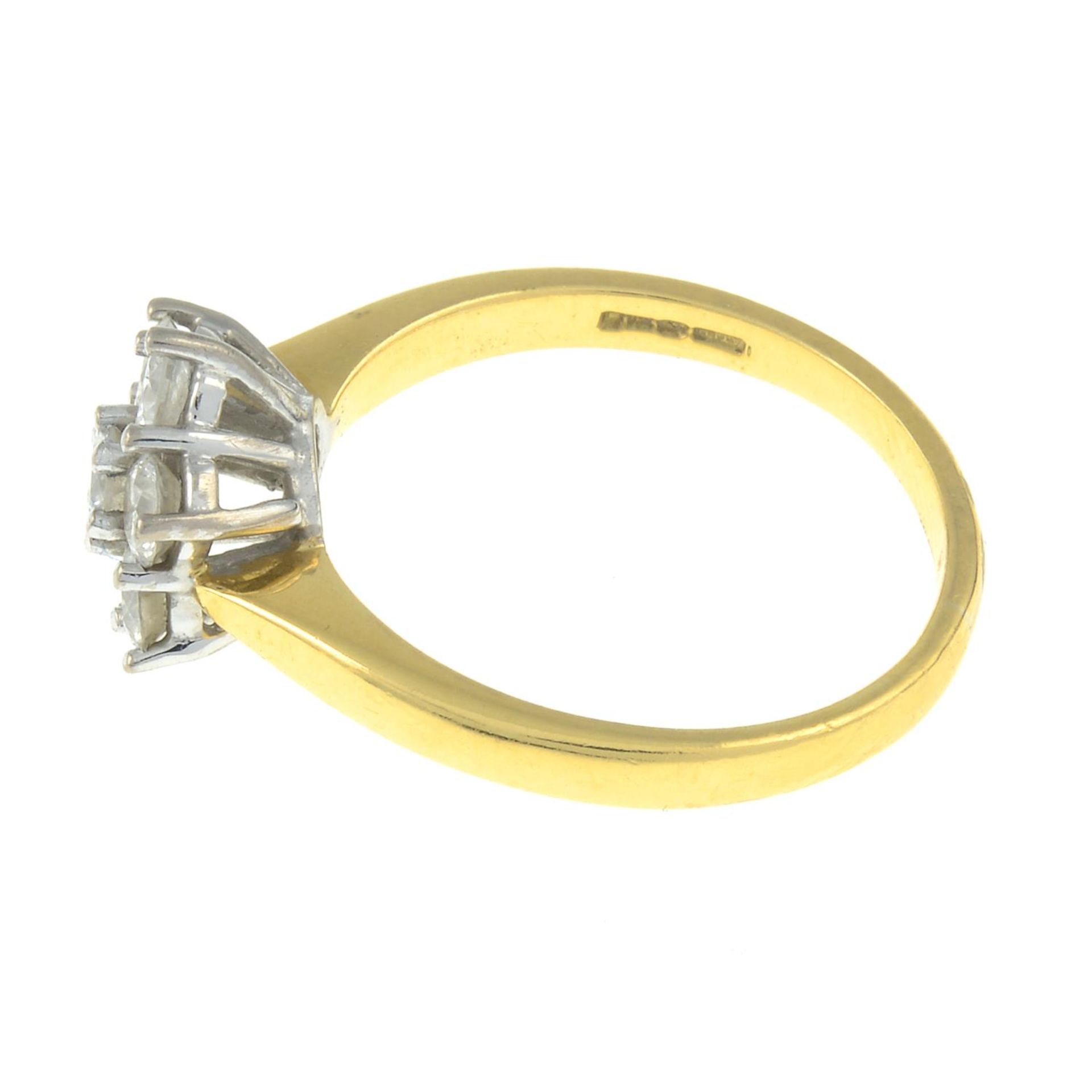 An 18ct gold brilliant-cut diamond floral cluster ring. - Image 2 of 3