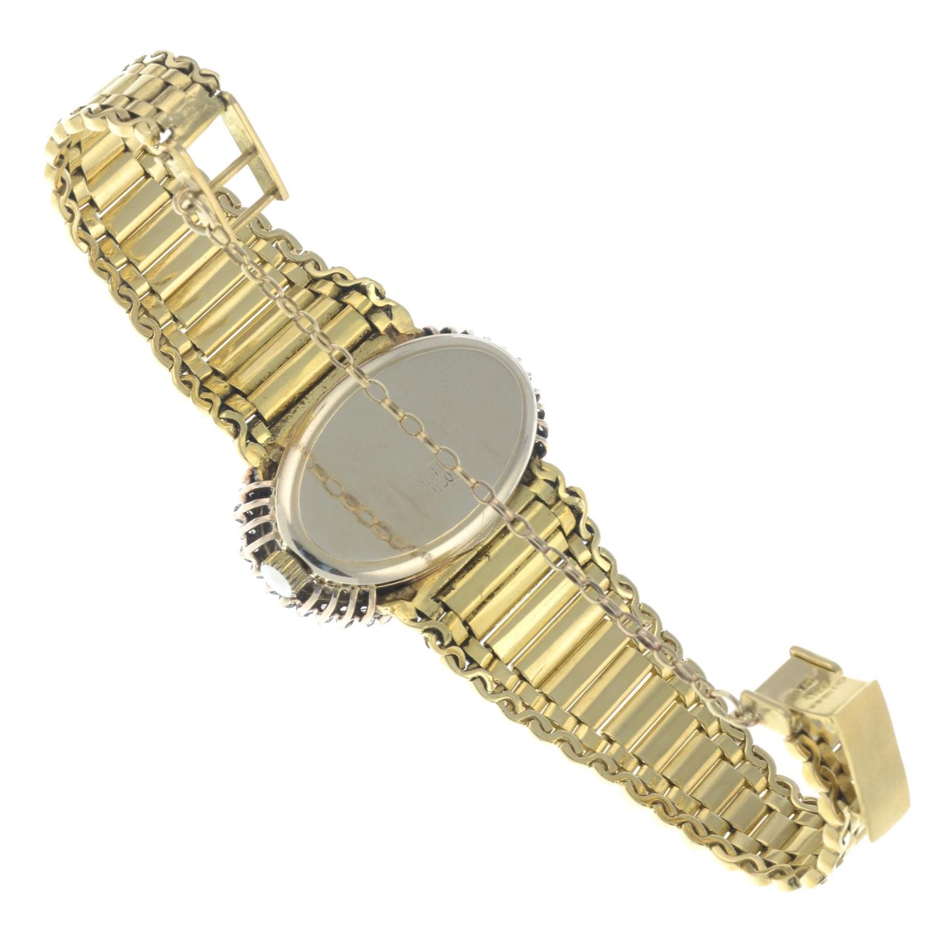 A 1970s 18ct gold brilliant-cut diamond cocktail watch.Estimated total diamond weight - Image 3 of 3