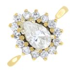 An 18ct gold cluster ring,