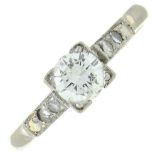 A brilliant-cut diamond ring,