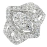 A 14ct gold brilliant-cut diamond cluster ring.principal diamond estimated 0.35ct,