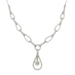An 18ct gold brilliant-cut diamond necklace,