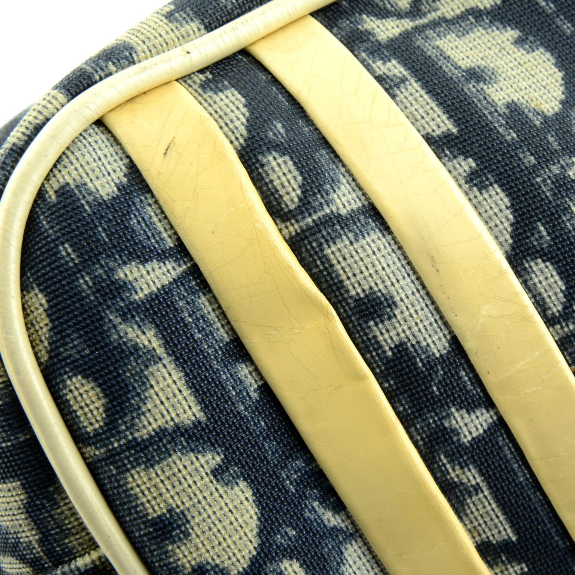 CHRISTIAN DIOR - a blue coated Trotter canvas messenger handbag. - Image 4 of 8