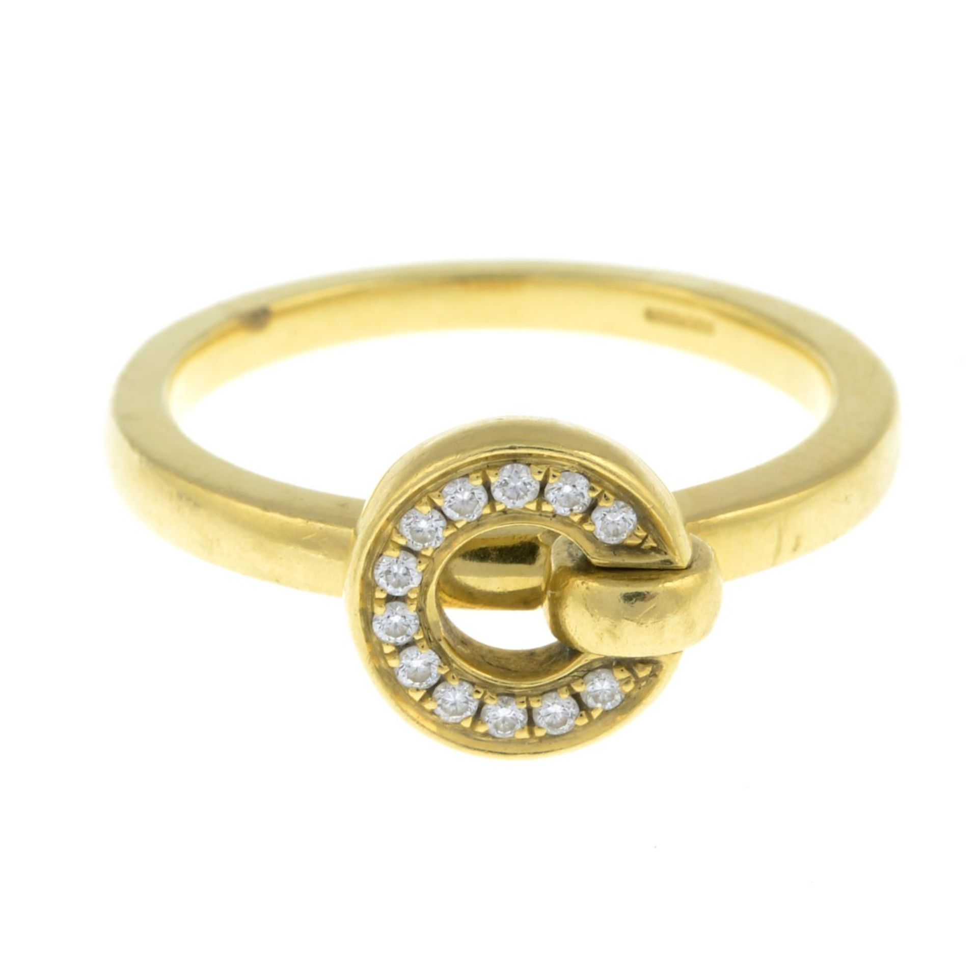 BOODLES - an 18ct gold pavé-set diamond 'Roulette' flip ring. - Image 2 of 4