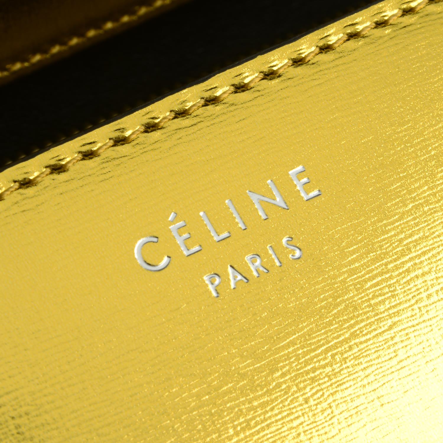 CÉLINE - a metallic gold Box handbag. - Image 7 of 9