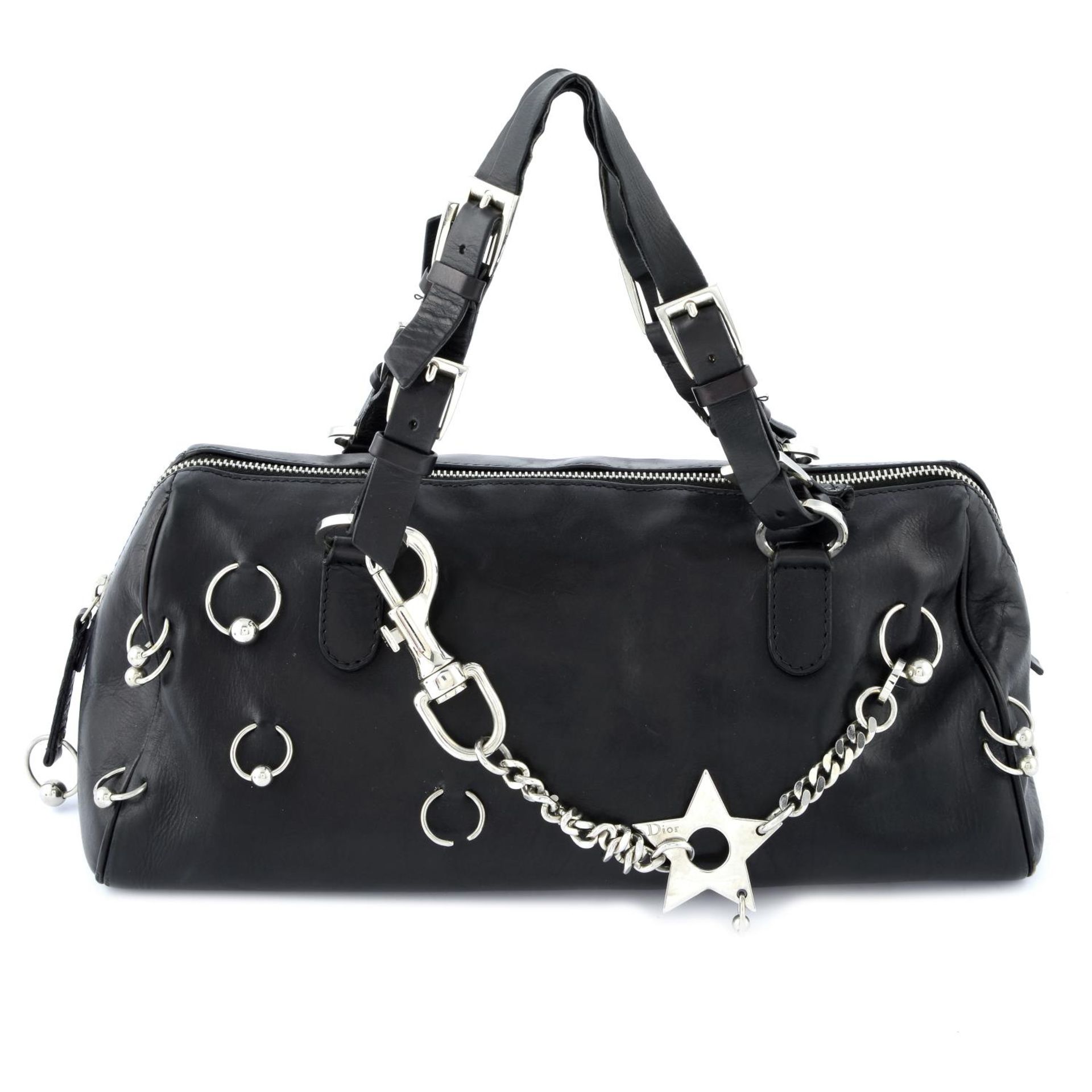 CHRISTIAN DIOR - a black Punk handbag.