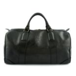 RALPH LAUREN - a black leather holdall luggage bag.