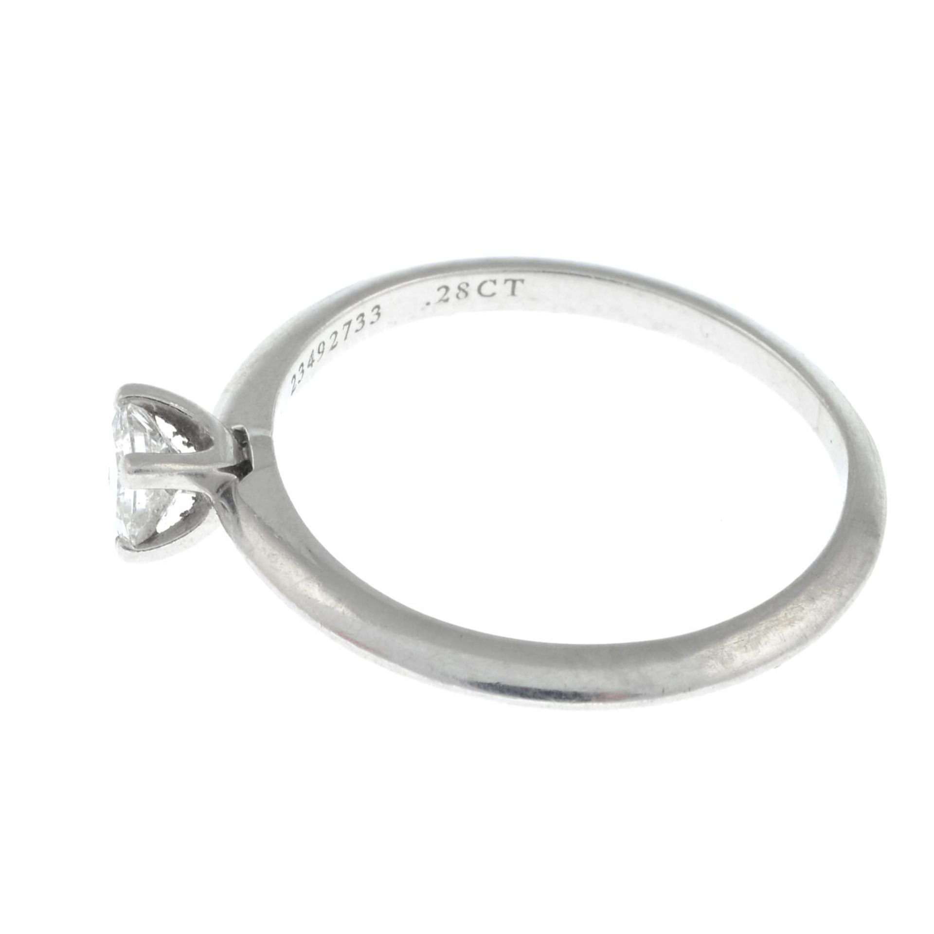 TIFFANY & CO. - a square-shape diamond single-stone ring. - Image 3 of 5