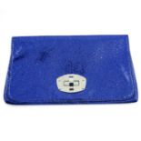 ARMANI EXCHANGE - a blue glitter clutch.