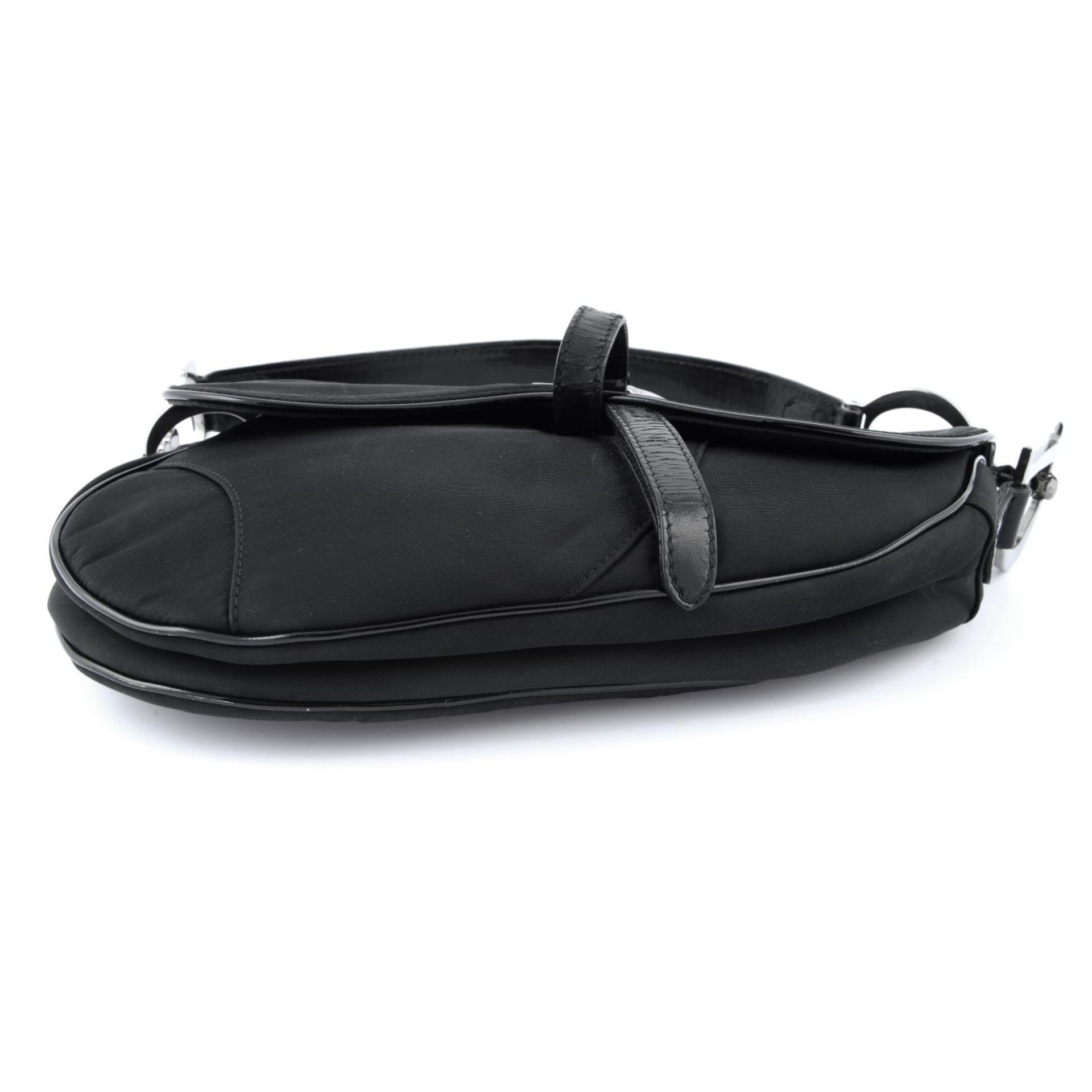 CHRISTIAN DIOR - a black nylon saddle handbag. - Image 5 of 5