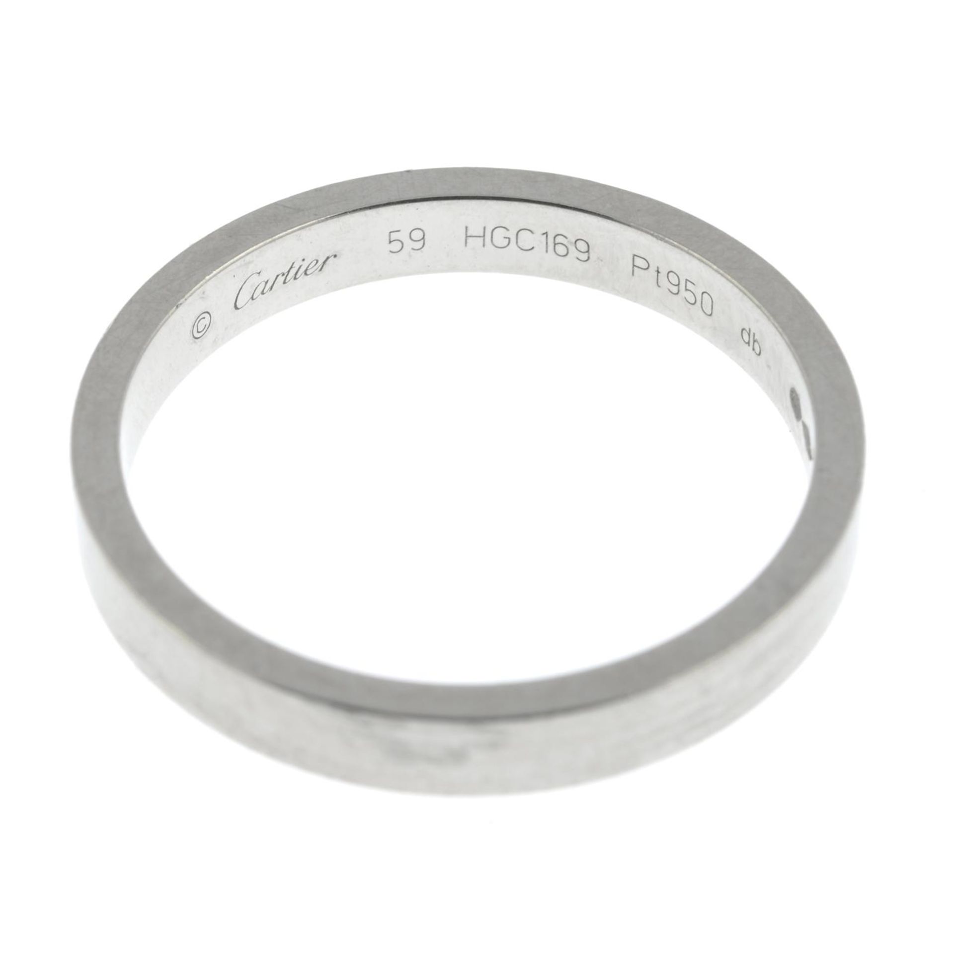 CARTIER - a platinum band ring. - Image 2 of 3