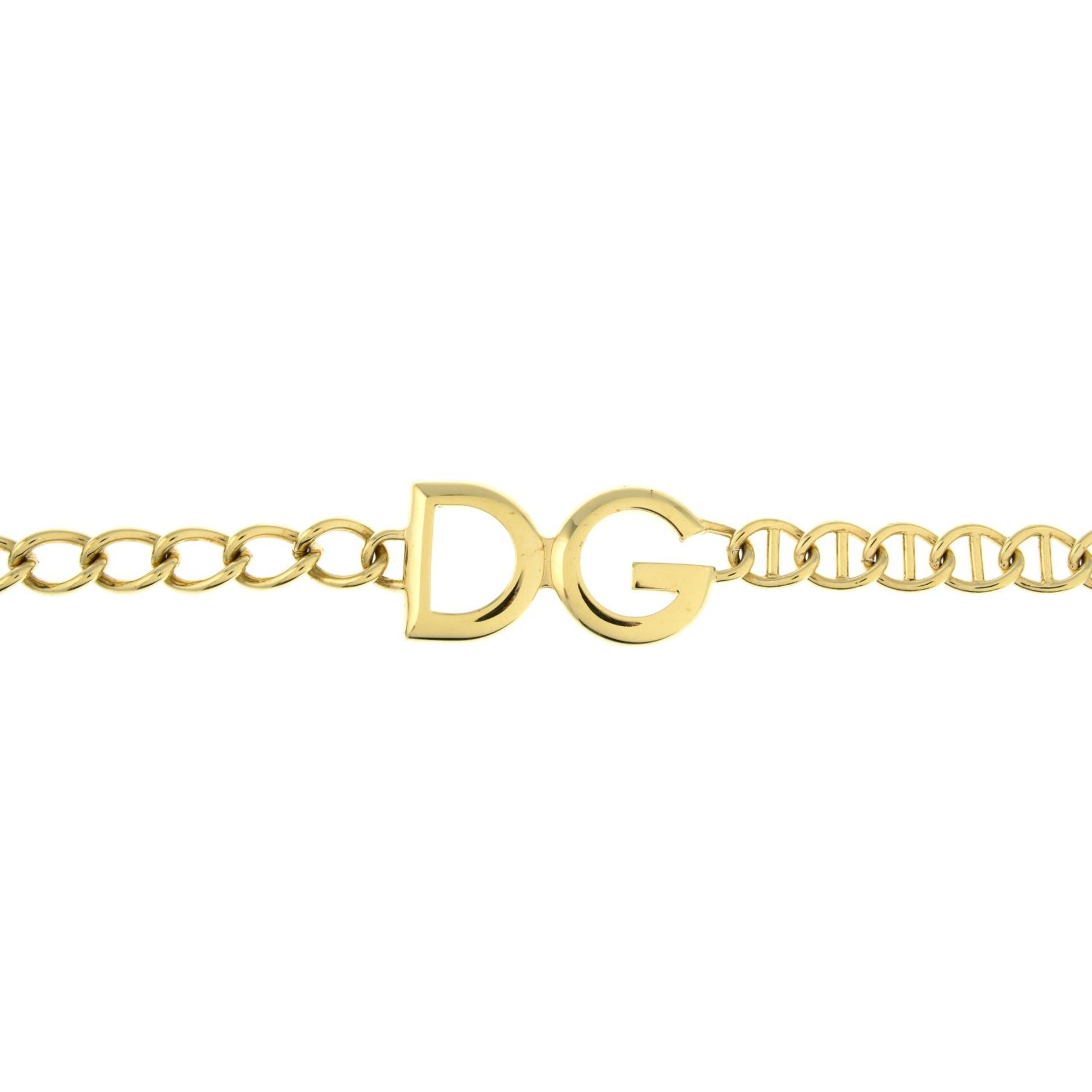 DOLCE & GABBANA - a chain link DG logo belt.