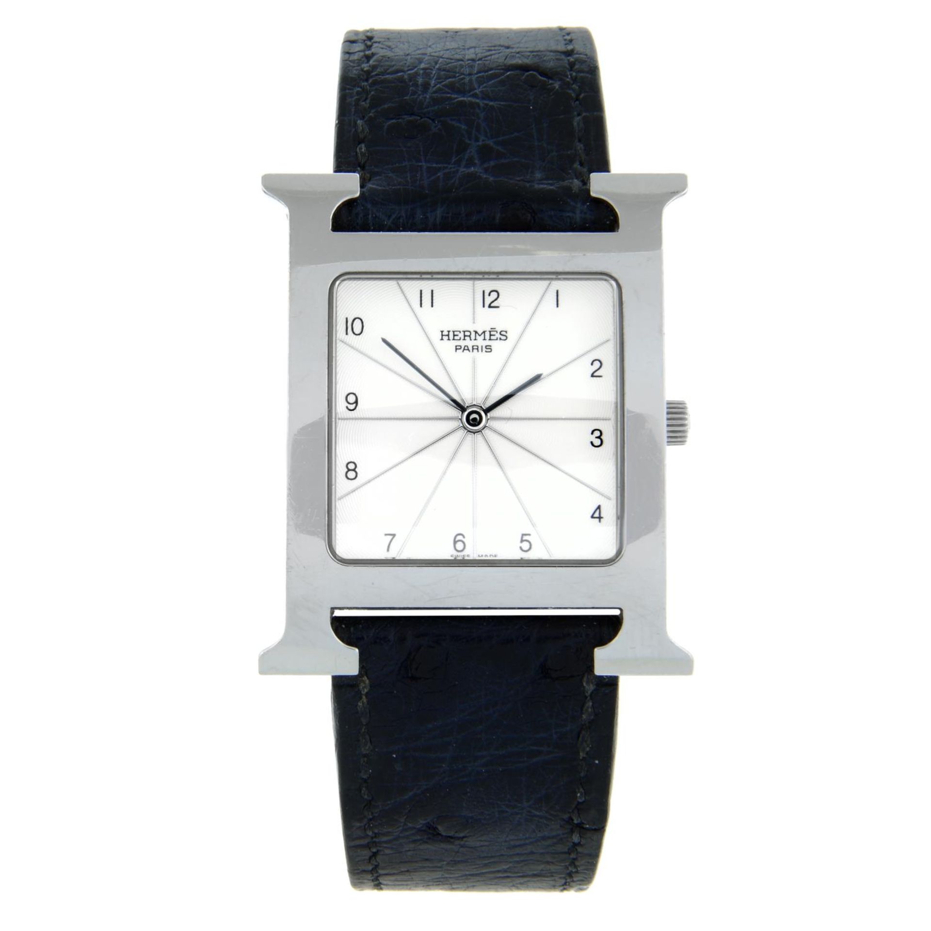 HERMÈS - a mid-size Heure H wrist watch.