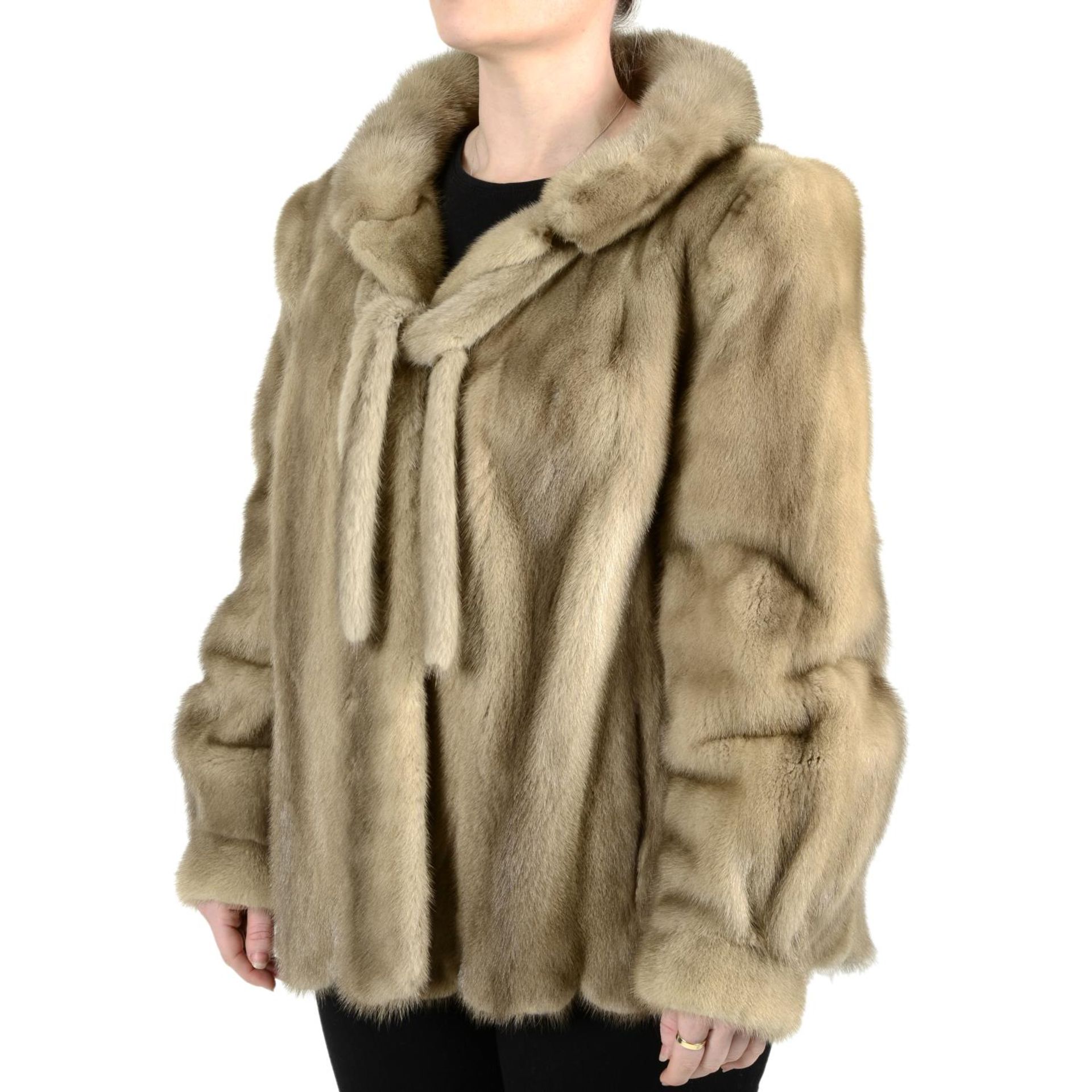 A lavender beige mink jacket. - Image 3 of 3