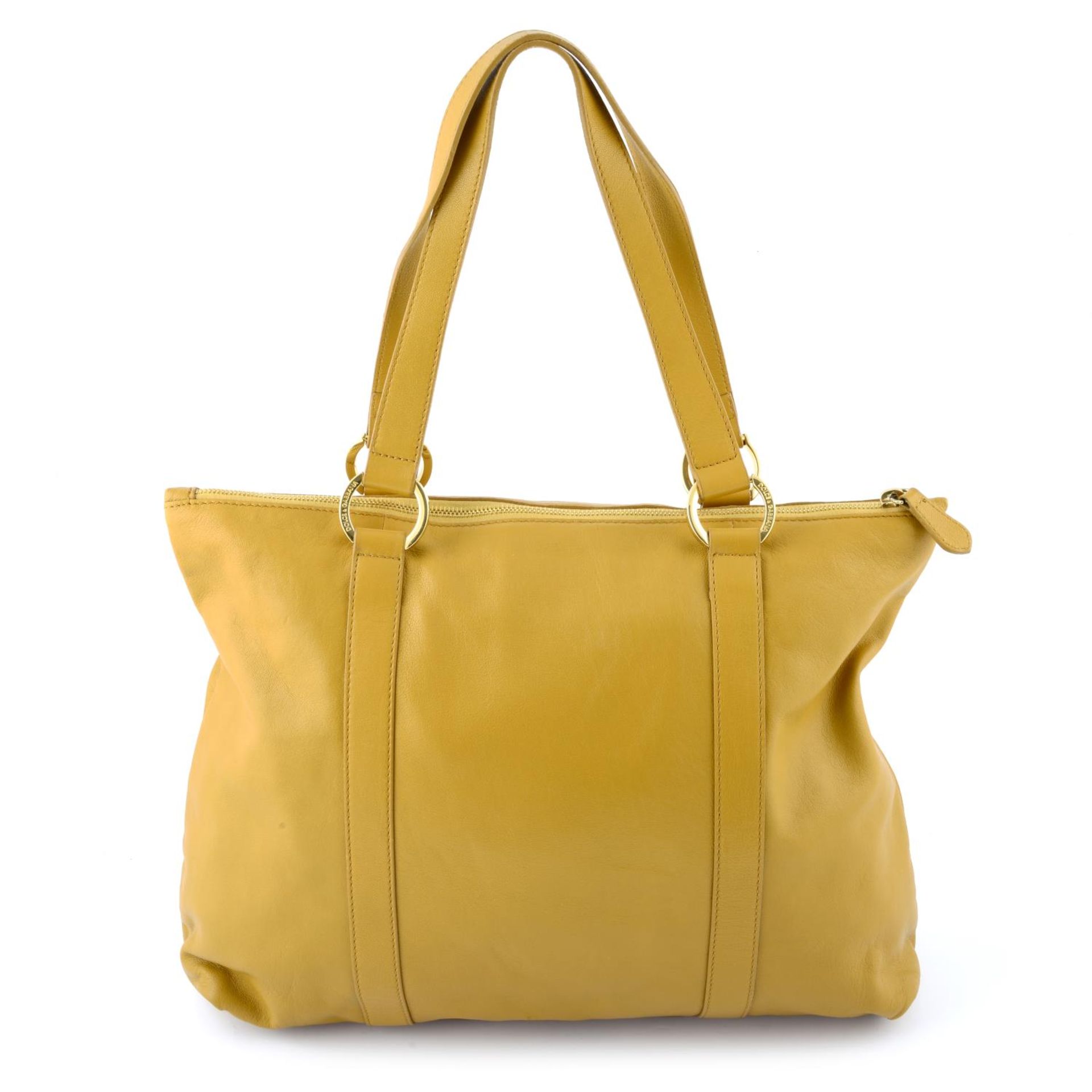 DOLCE & GABBANA - a mustard yellow leather handbag. - Image 2 of 4