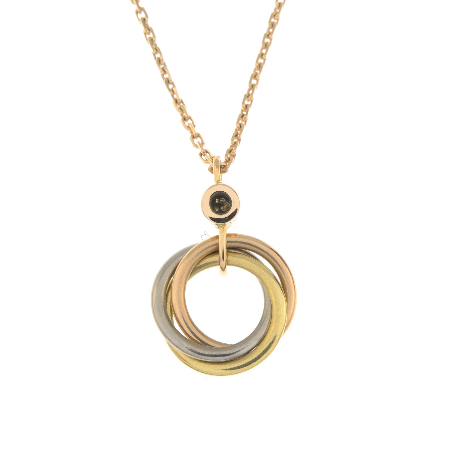 CARTIER - an 18ct gold diamond 'Trinity' pendant, on chain. - Image 2 of 4