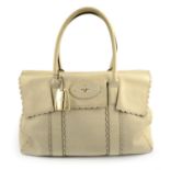 MULBERRY - a limited edition beige Bayswater Cookie Cutter handbag.
